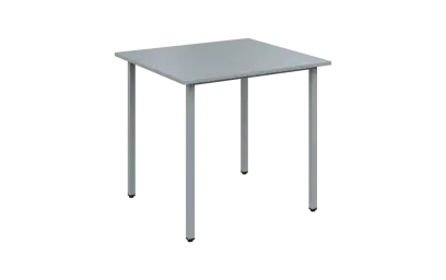 JSB 80N Jídelní stůl 800 x 800 mm, deska šedá / podnož stříbrná